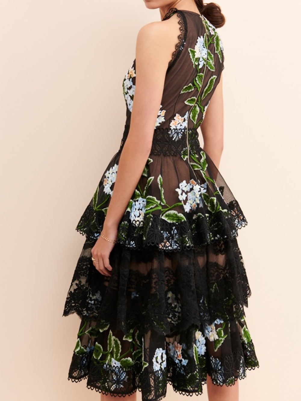 Bridget Ruffle-Tiered Lace Midi Dress - Picture 2 of 8